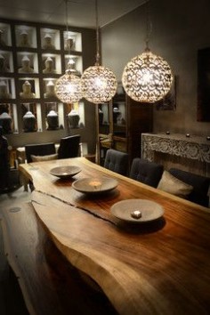 Asian Dining Room Tables | 23,410 High End Dining Table Home Design Photos I especially like the lights