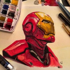 Awesome watercolor atwork of Iron Man by Anthony Petrie