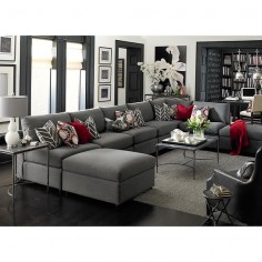 Beckham U-Shaped Sectional, I really like the charcol of the sectional, and the few accent color with this bright red, looks really elegant and contemporary.