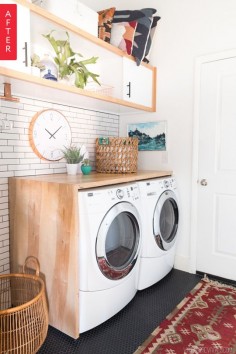 Before & After: A Pretty (And Practical!) Laundry Room Upgrade — Vintage Revivals | Apartment Therapy