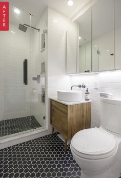 Before & After: A Sleek New Look for a Compact Brooklyn Bathroom — Sweeten | Apartment Therapy