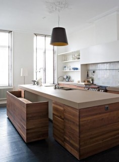 bench disappears under kitchen-surface! living magazine