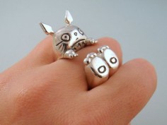 Big 925 sterling silver inspired by the character Totoro from the film "My Neighbor Totoro" by Hayao Miyazaky, Studio Ghibli
