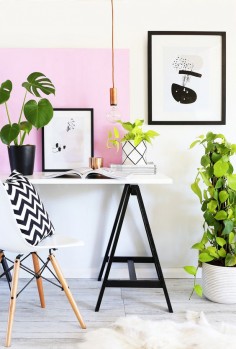 Black and white office with a burst of color | National Business Furniture
