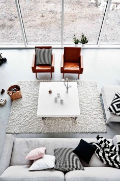 black & white living room