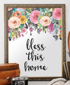 Bless This Home print Printable wall art by TwoBrushesDesigns
