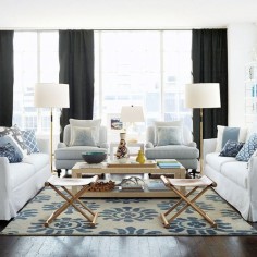 blue and white living - Google Search