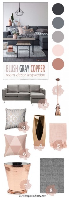 Blush Gray Copper Room Decor Inspiration - The Pixel Odyssey