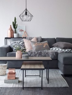 Blush pink. Cozy couch