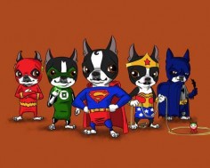 Boston terrier Justice league dog art print by rubenacker on Etsy, $