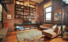brick wall loft apartment