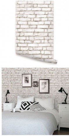 Brick White Peel and Stick Wallpaper  - Wall Sticker Outlet