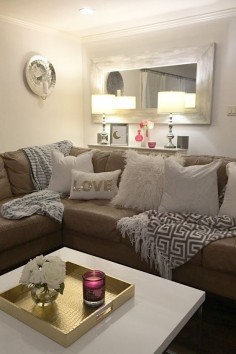 Bright and White, even at night! I love the brightness white textures bring to a space, day or night. Pillows, throws and accessories from HomeGoods. Sponsored Pin.