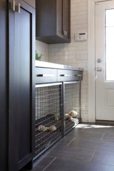 Built-in dog crate area. A pet door to the yard would make it ideal.