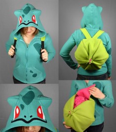 Bulbasaur Pokemon Costume Hoodie with Bulb Backpack by CholyKnight