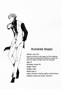 Bungou Stray Dogs 7 Kunikida Doppo character profil
