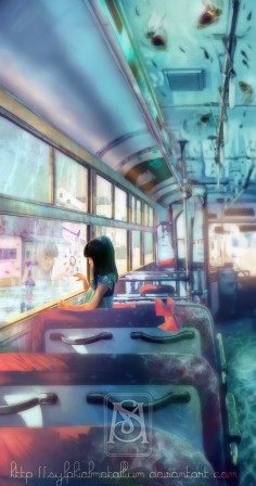 Bus - End of a rainy season by *sylphielmetallium  Digital Art / Drawings / Fantasy