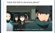 BUT REALLY It's literally impossible for me to try to explain durarara to my friends.