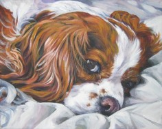 Cavalier King Charles Spaniel art print CANVAS by TheDogLover, $