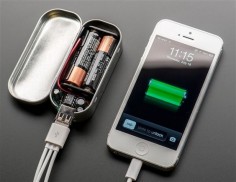 Charge on the go. Build this simple yet powerful gum-tin sized battery pack and give power to your phone or other USB device!