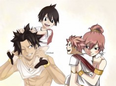 charuzu2712:    Collab with Mya! Dragneel’s family!  Mya draw lovely Dad Dragneel with Zeref ~~ ♥ And I drew the uglier half…Mom Dragneel with Natsu I hope you like it!