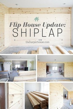 Check out all the updates at our flip house and how we added instant character to a boring house with SHIPLAP | The Harper House