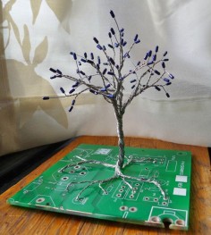 CIRCUITree resistor and circuit board tree sculpture. $, via Etsy.