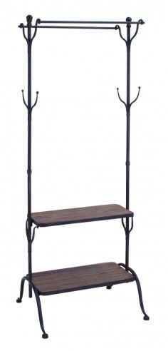 Clothing Rack With Multiple Hooks And Shelves