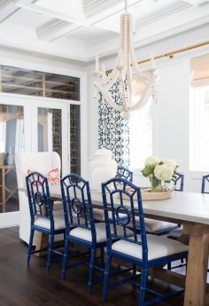 Coastal Dining Room, blue and white