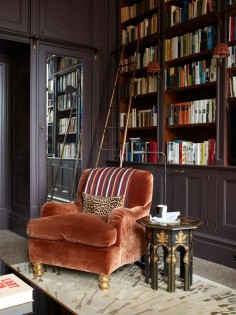 comfortable and stylish seating in this English library ~ Douglas Mackie design