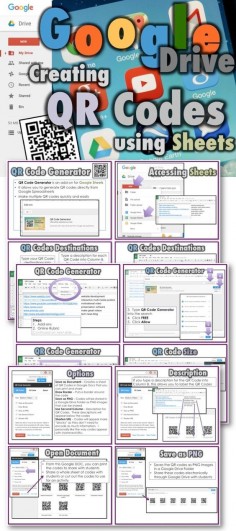 Create QR Codes in Google Drive using an add-on for Google Sheets called QR Code Generator. Use the QR Codes for many classroom activities.