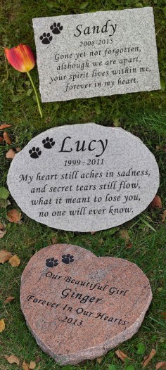 Custom Engraved Pet Memorial. Honor your beloved pet with a granite memorial stone. Hand-chiseled with natural, uneven edges. Perfect for dogs or cats.
