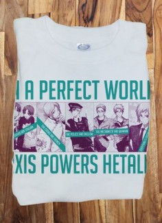 Custom Fanmade Axis Powers Hetalia Italy Swizz Germany T-Shirt Tee Tshirt