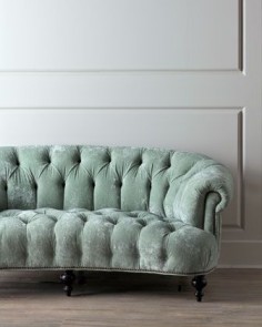 "Cypress" Sofa by Old Hickory Tannery at Horchow. I am obsessed with this couch and I typically don't like green !!