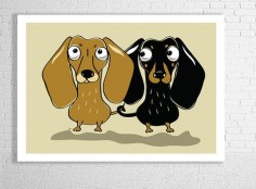 Dachshund couple doxie dog design quality print size por Puppytee