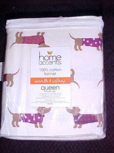 Dachshund Dogs on Queen 100 Cotton Flannel Sheet Set w Pillowcases New w Tags | eBay