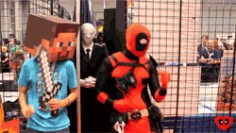 *deadpool and steve* " yo this con is tight!" ~SLENDERMAN WALKS IN~ " OH S**T, WTF!? " *S**ts costume*