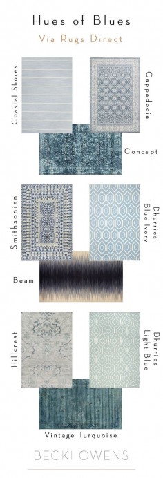 Decorating with Hues of Blues | Styling tips from Becki Owens + Rugs Direct