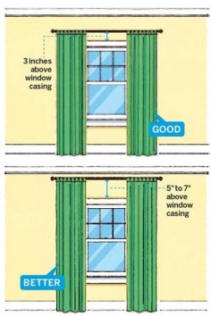 Design tip: Hang curtains higher than the windows to make room look bigger.