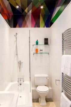 Dip a Toe Into Bold Color: Painted Ceilings in the Bathroom