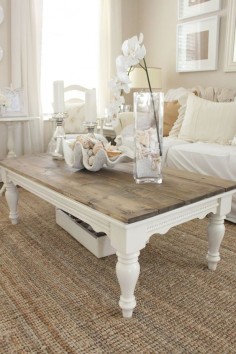 DIY: Distressed Wood Top Coffee Table - Starfish Cottage