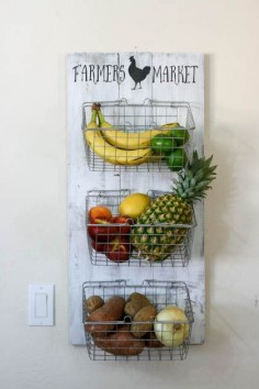 DIY Farmer's Market Produce Rack for a fun way to store kitchen fruits and veggies!