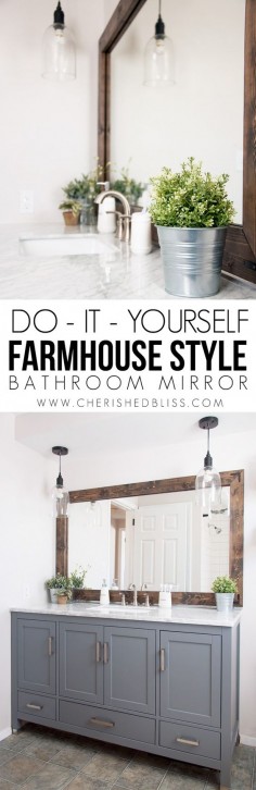 DIY Farmhouse Bathroom Mirror Tutorial