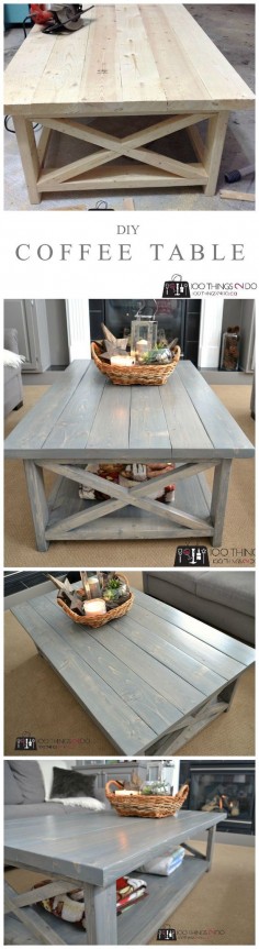 DIY Rustic X coffee table - build it in an afternoon! (Beginner project)
