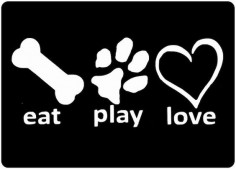 Dog Lover Decal- Eat Play Love Vinyl Decal - Dog Lover Window Sticker- Animal Rescue on Etsy, $