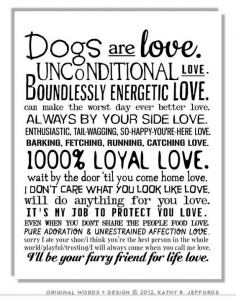 Dogs Are Love Typographic Print. Sentimental Pet Poem. Dogs Wall Art. I Love My Dog Quotes Poster. Gift For Dog People Or Animal Rescue. on Etsy, $