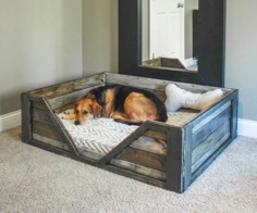 Easy Beautiful DIY Wooden Dog Bed