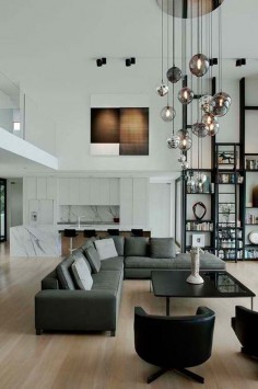 Fabulous use of space. Take advantage of soaring ceilings. Home decor, interior design, design coach, living rooms, like the split top and blttom