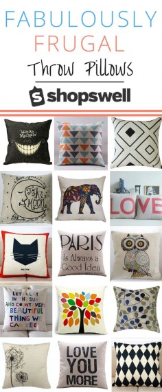 Fabulously frugal throw pillows that won't break the bank. Shop these fun home design ideas for less than you'd think.