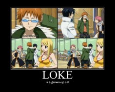 Fairy Tail: Leo The Golden Lion (aka Loke) is a grown-up cat to Happy. xD